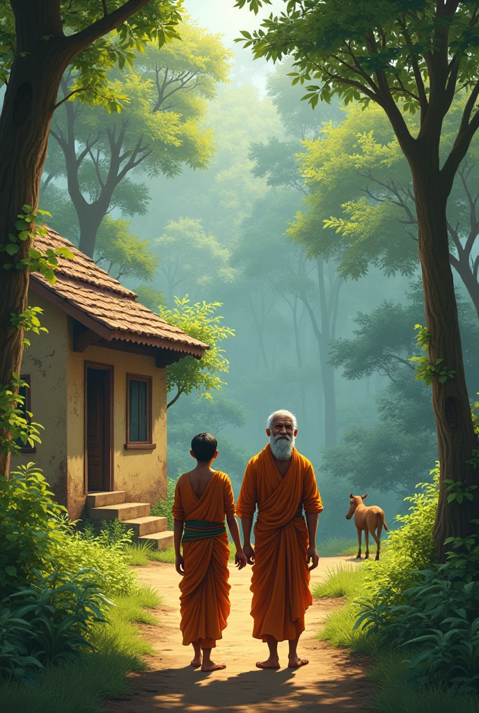 Two Indian brothers whose house is near a forest