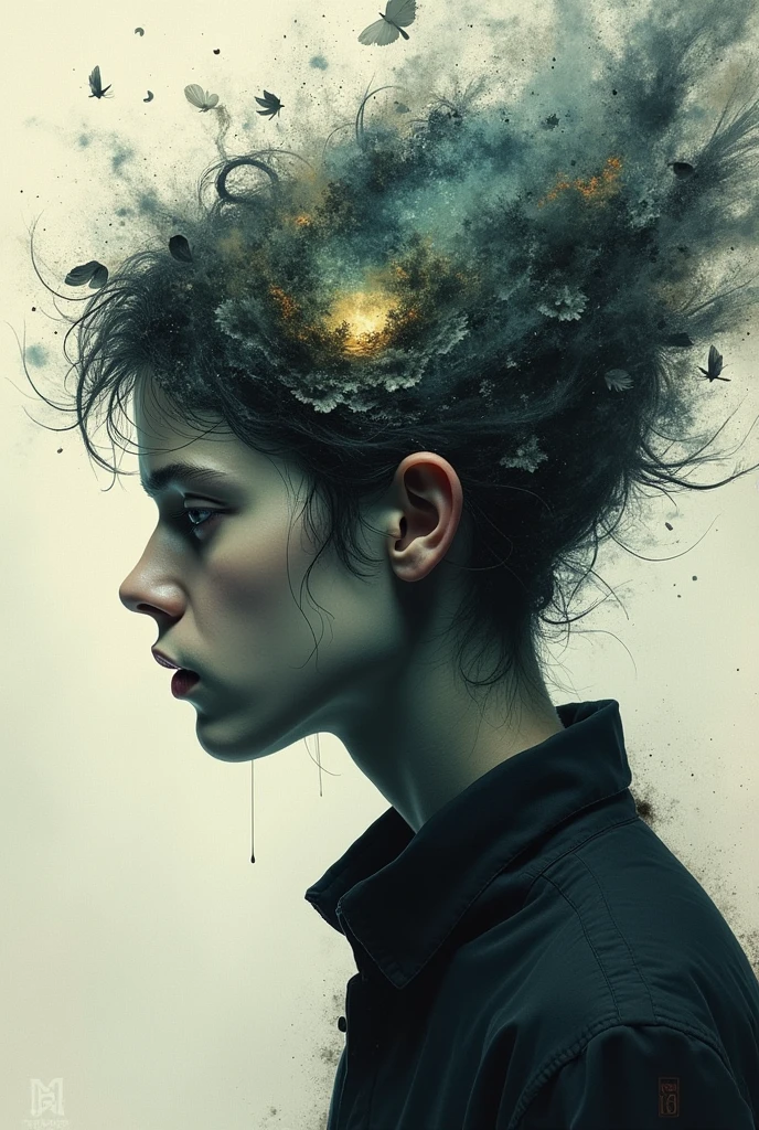 book cover, where the character deals with the problems that their mind creates. The character creates many expectations, always expects something special. Traumas of an Imperfect Mind