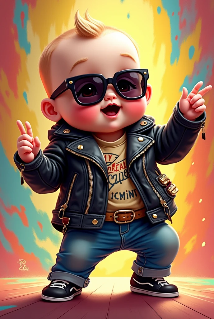 Cartoonish rocker baby