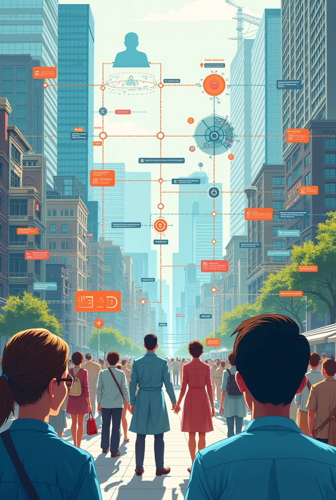 poster that envisions how the role of quantitative research across different fields can help in building up a strong society 