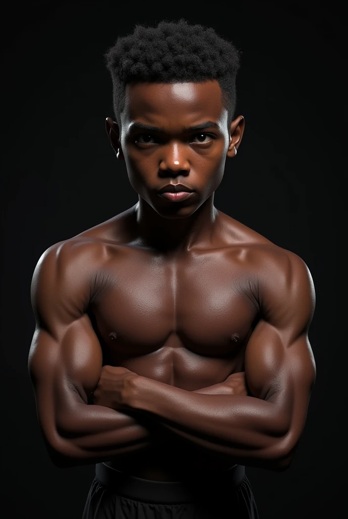 Muscle black young kid