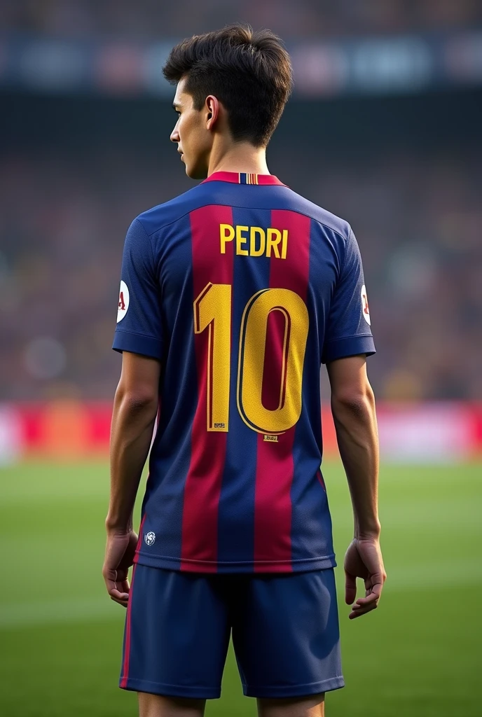 Make Pedri the player with the Barca shirt with the name Brian