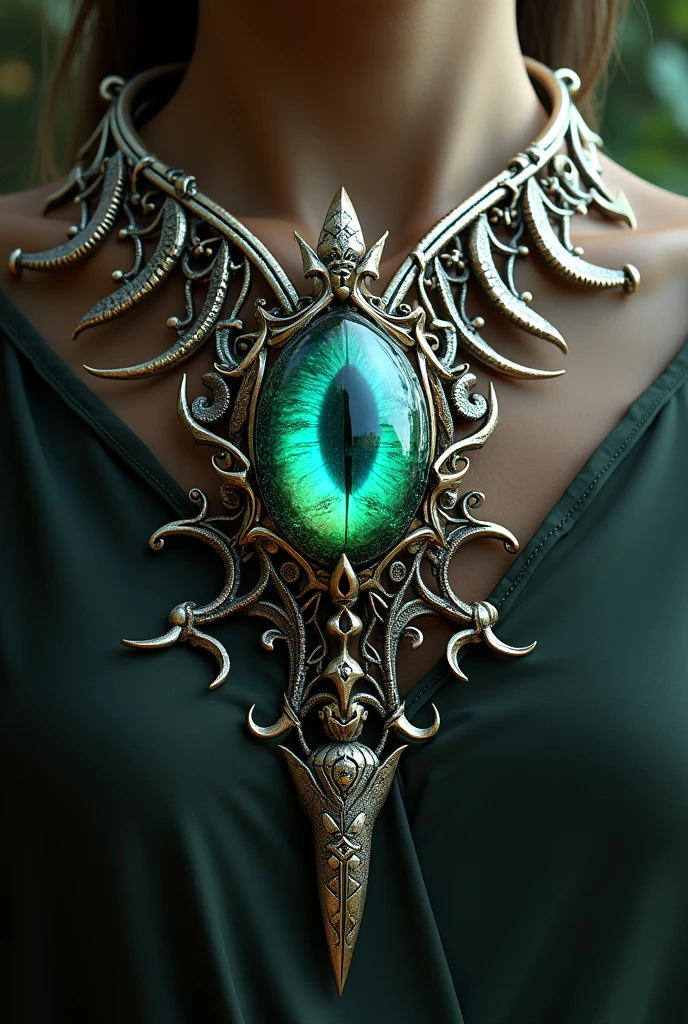 Highest quality, masterpiece, Ultra-high resolution, jewelry、Fantasy、Necklace of the dragon's eye、Tooth decoration、