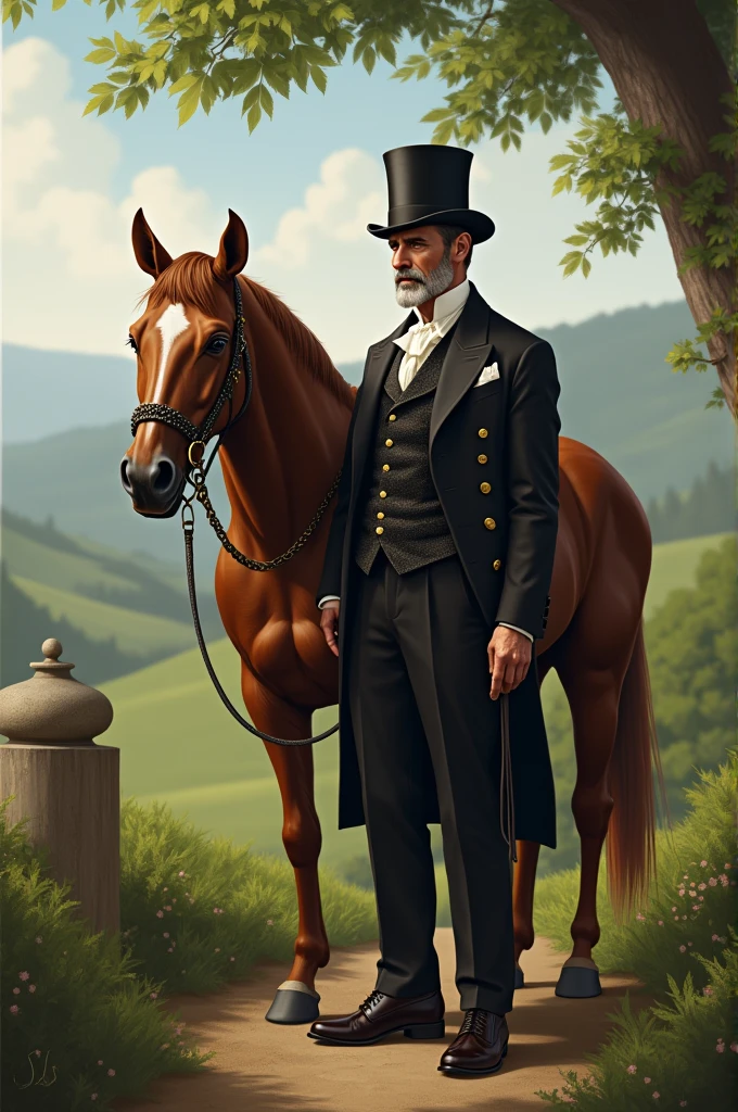 Gantle man and horse