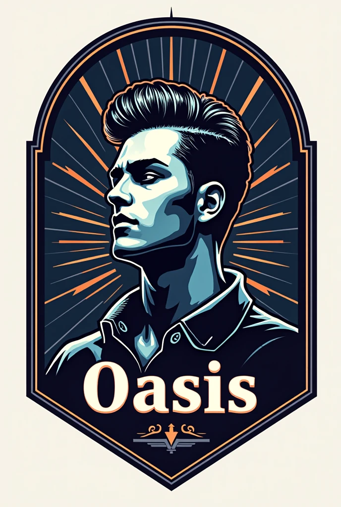 Create a retro futuristic barber shop logo for me based on the name Oasis