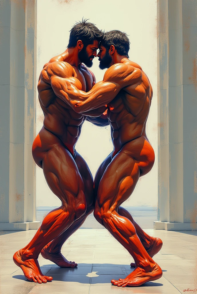 Abstract Greco-Roman Wrestling