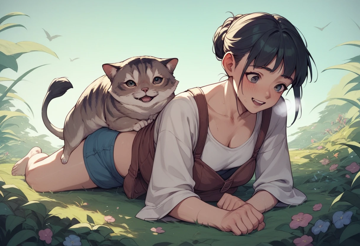 Score_9, Score_8_up, Score_7_up, Score_6_up, Score_5_up, Score_4_up, source_anime, anime style, lioness, female, feral, anime coloring, aged down, cute, , excited, heavy breathing, sex