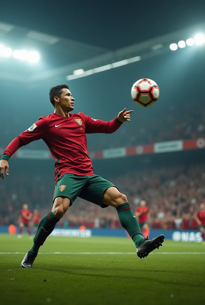 Ronaldo threw the ball to the angry spectators.