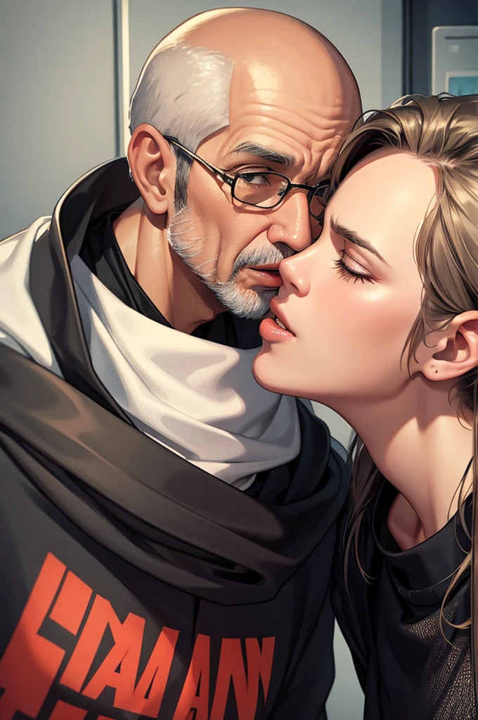 oldman, kiss