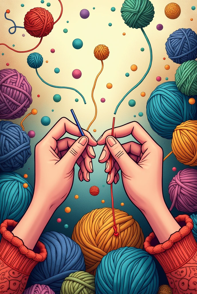 Creative crochet knitting drawing points