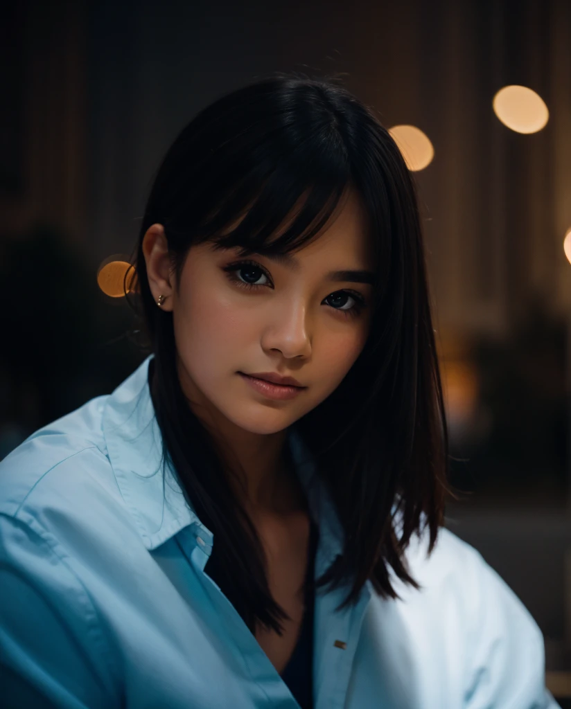 Portrait blur background night