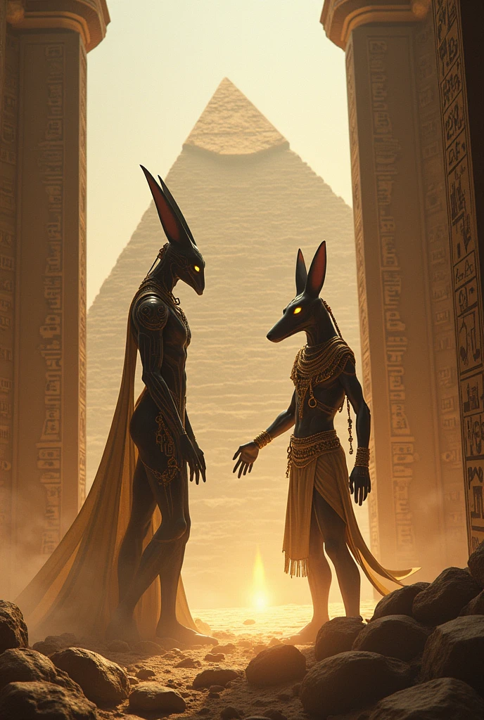 Aliem verses Anubis in the pyramids