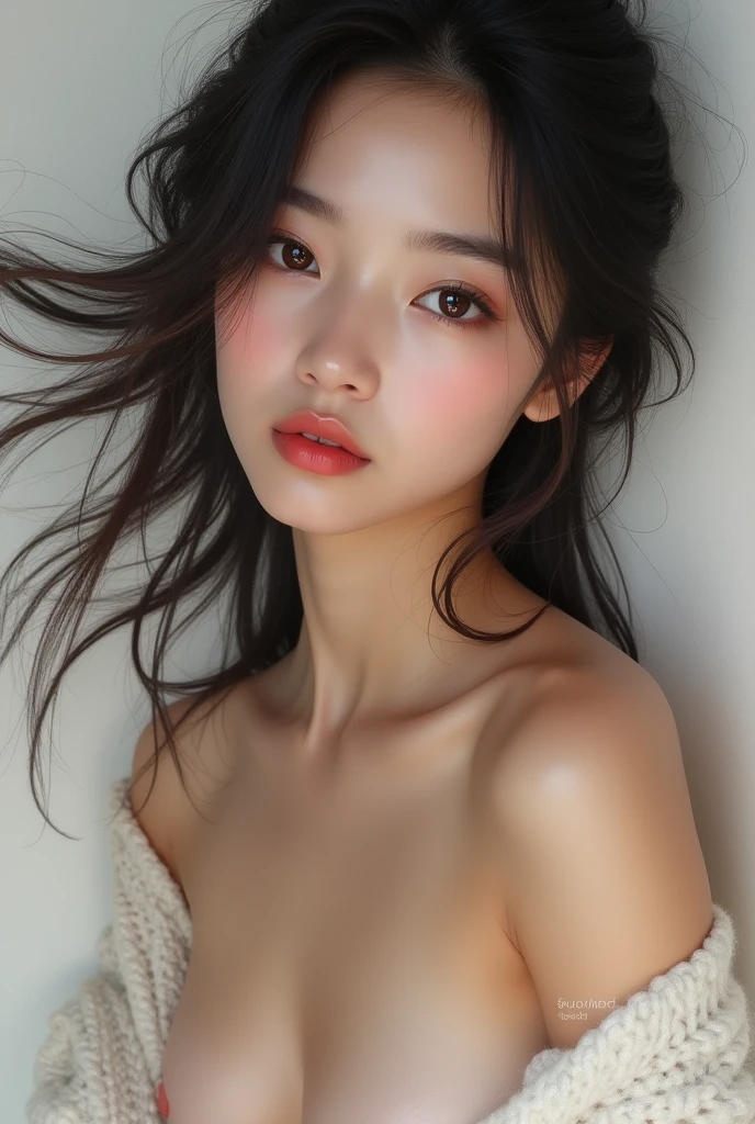 Asian, (masterpiece), best quality, (seethrough), expressive eyes, perfect face with and naked body showing off her pussy