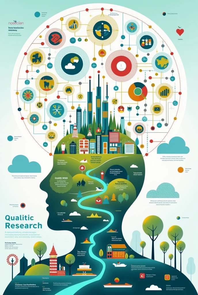 poster that envisions how the role of quantitative research across different fields can help in building up a strong society. Make it simple please
