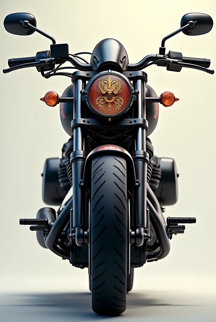Motorcycle Art, motorcycle handlebars, front motorcycle coat of arms