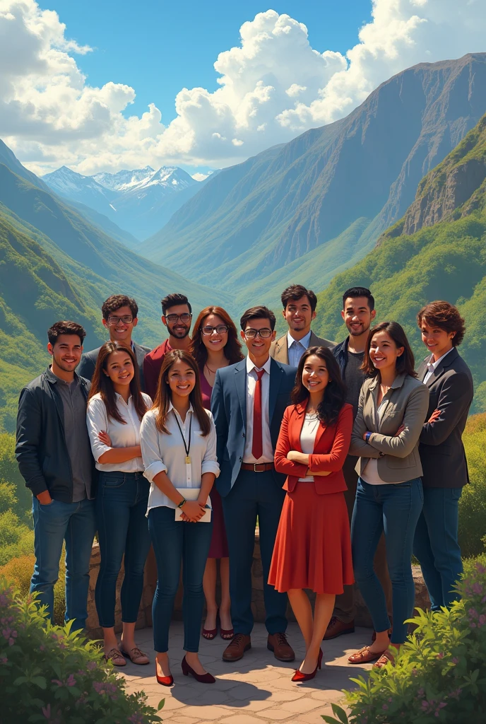 Group of young leaders in the country of Peru  