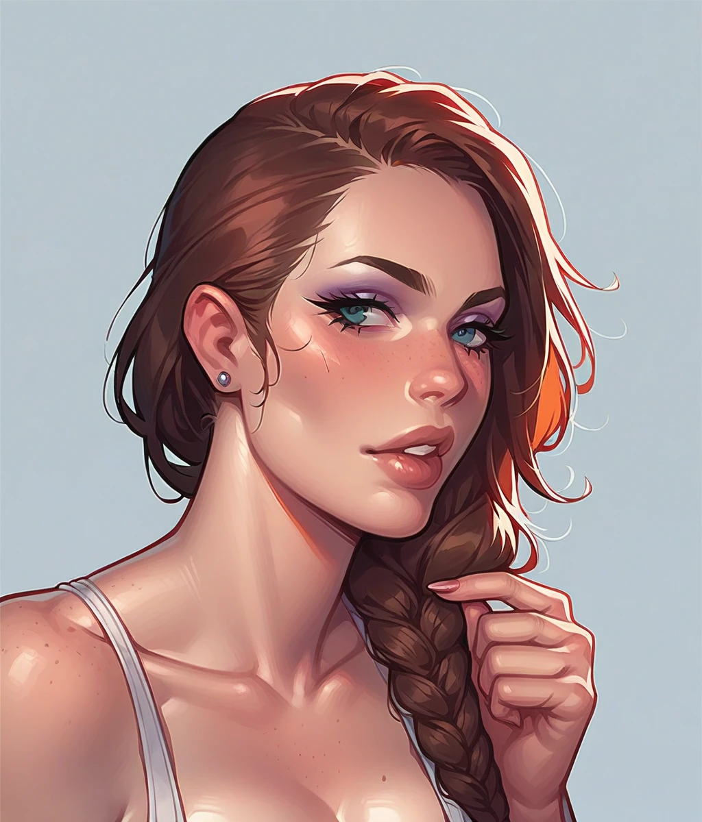 her braided hair being pulled other person