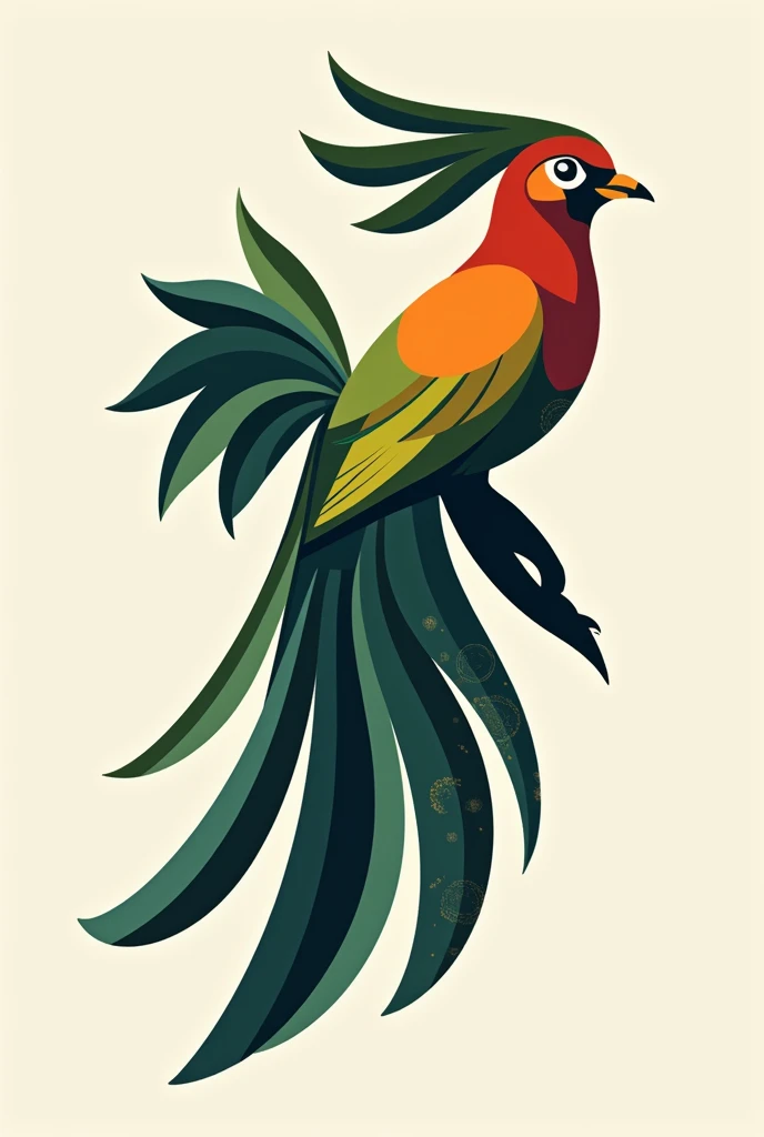 Creating the quetzal bird in a modern abstract way 

