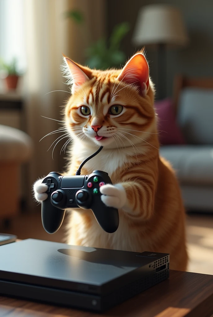 cat playing playstation