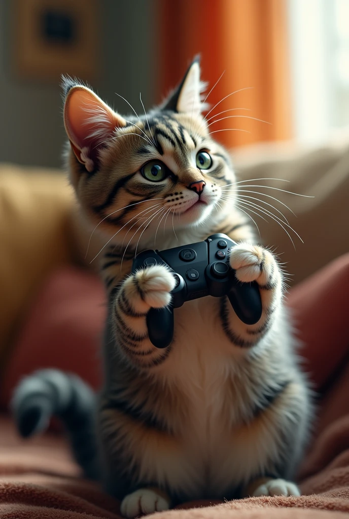 cat playing playstation