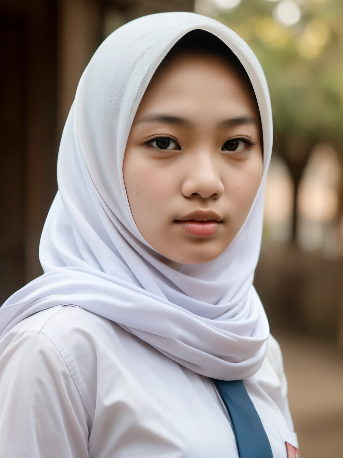 beautiful Indonesian High school girl , (white hijab), young, seragamsmahijab, school, hyper detailed, photorealistic, 8k, high quality, realistic, extremely detailed, intricate details, cinematic lighting, beautiful, erotic, sensual, intimate, delicate, soft, tender, glowing skin, natural lighting, warm tones