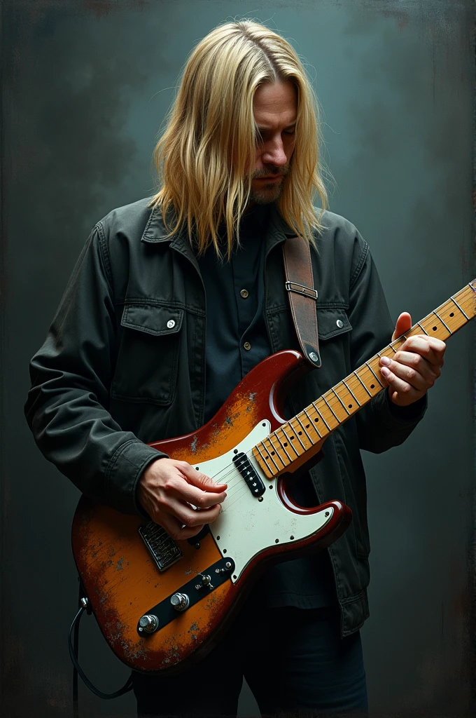 kurt cobain playing guitar