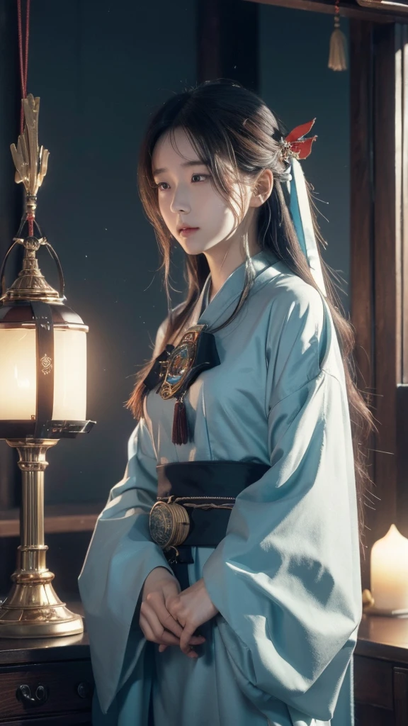 (One person:1.3),alone,__Body parts__,, Official Art, unity 8k wallpaper, Super detailed, beautiful and aesthetic, beautiful, masterpiece, Highest quality,A fantastic atmosphere, Calm palette, Calm mood, Soft Shading,, Shrine maiden, incantation, Amulet Familiar, Shrine maidenの務め,