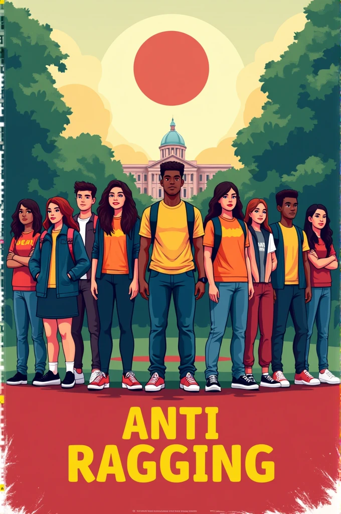 Make a poster for anty ragging in A4 page