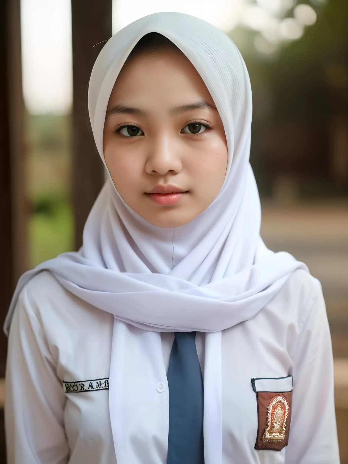 beautiful Indonesian High school girl , (white hijab), young, seragamsmahijab, school, hyper detailed, photorealistic, 8k, high quality, realistic, extremely detailed, intricate details, cinematic lighting, beautiful, erotic, sensual, intimate, delicate, soft, tender, glowing skin, natural lighting, warm tones