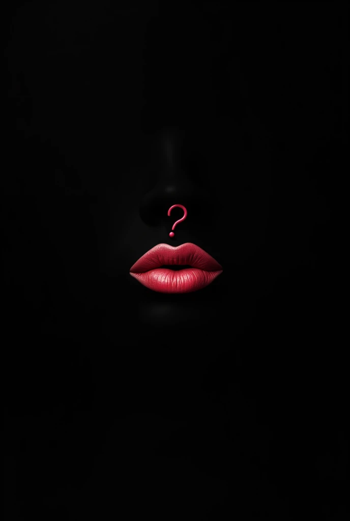 Hidden image of a famous celebrity, with a question mark, black backdrop, showing only the lips