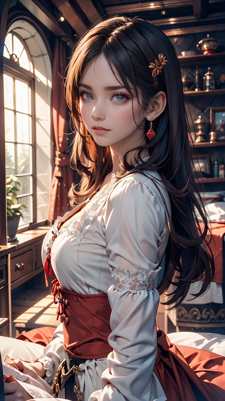RAW Photos. Anna Karenina, 22 years old, Wearing period costumes, Russia, 19th century, perspective, half body detailed, Sharp focus, Slightly mixed, detailed, Medieval vibes, (high skin detailed: 1,2), 8K Ultra HD, Digital SLR, Soft Light, high quality, Fujifilm XT3 Grainy Film.