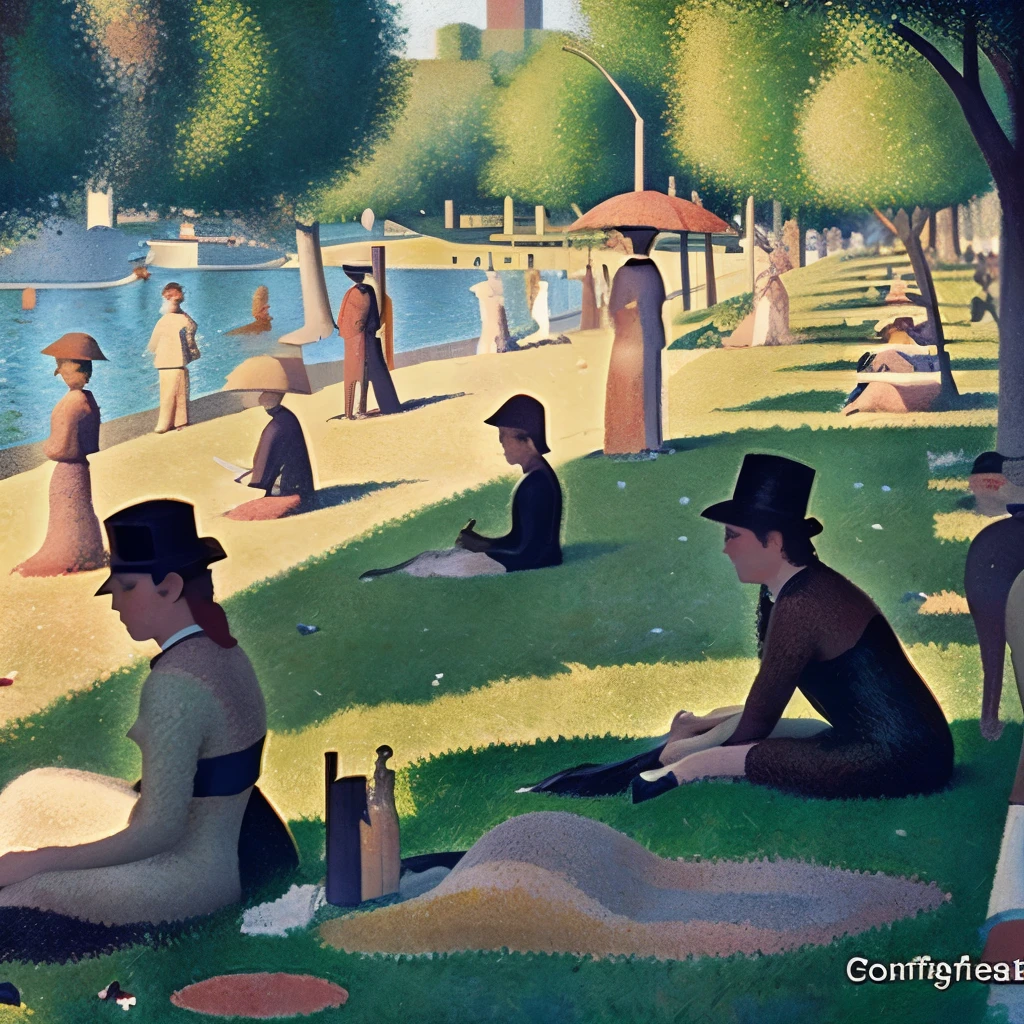 Georges Seurat、Pointillism、A Sunday afternoon on the Island of La Grande Jatte