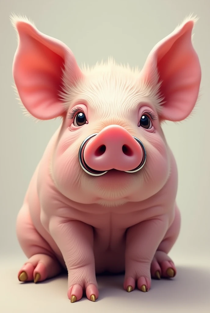 pig with a nose ring