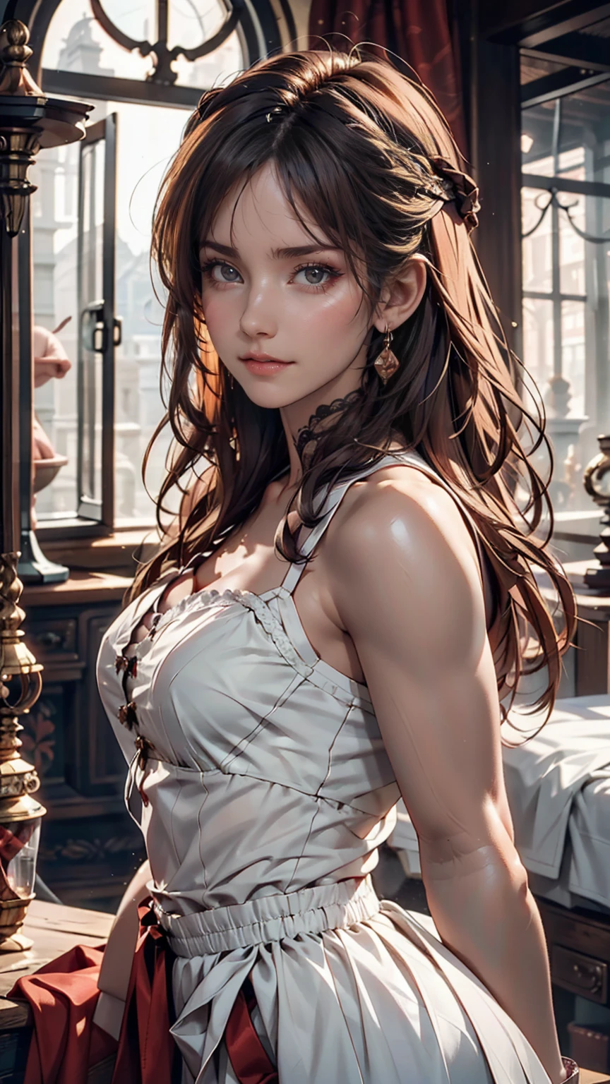 RAW Photos. Anna Karenina, 22 years old, Wearing period costumes, Russia, 19th century, perspective, half body detailed, Sharp focus, Slightly mixed, detailed, Medieval vibes, (high skin detailed: 1,2), 8K Ultra HD, Digital SLR, Soft Light, high quality, Fujifilm XT3 Grainy Film.