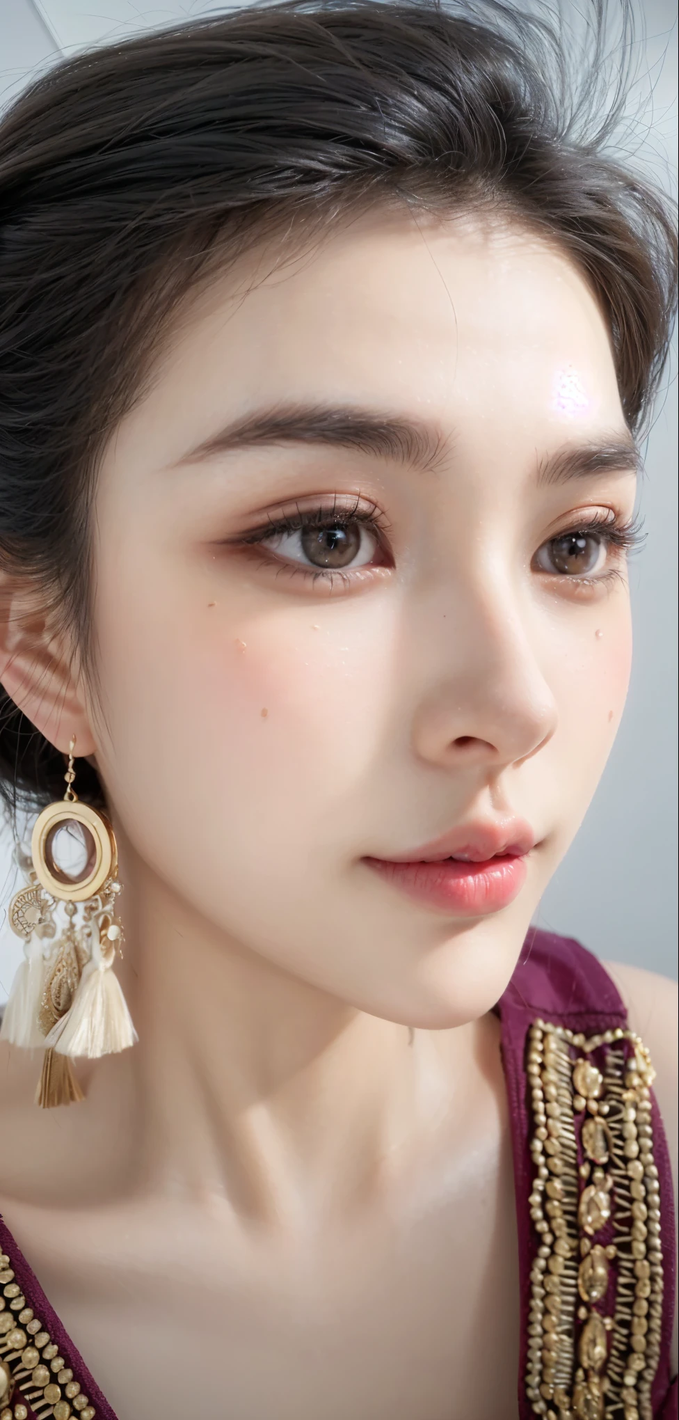 Game Art,CG Animation,Best image quality,Maximum resolution,8K picture quality,(A bust photo),(portrait),(Head close-up),(Rule of Thirds),Unreal Engine 5 rendering works,20 year old girl,((Queen)),The eyes are very detailed,(Large Breasts),Elegance and nobility,Ray Tracing,Game CG,((3D Unreal Engine)),OC rendering reflection mode,4K,Ultra-clear,Translucent lace,Fair and plump figure,Pretty Face,Glossy Gel Coat,身着华贵礼服的Queen,Gorgeous clothing,Luxurious and exquisite jewelry,Colorful makeup,Full figure,Dark red lipstick,精致Gorgeous clothing,Supermodel,Gold Jewelry,Luxurious clothing,Gold and diamond jewelry,Rich facial details,Delicate and delicate skin texture,Gorgeous eyeshadow makeup,Three-dimensional facial features,The most beautiful face in the world