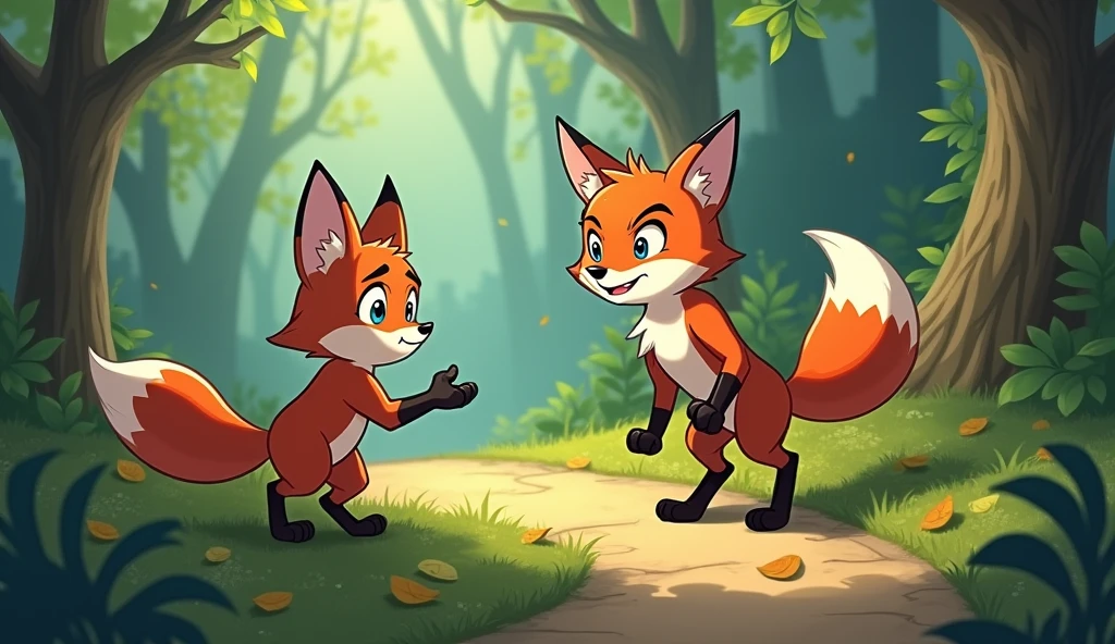 How did the clever fox Minto trick Sheru into believing there was a trap?