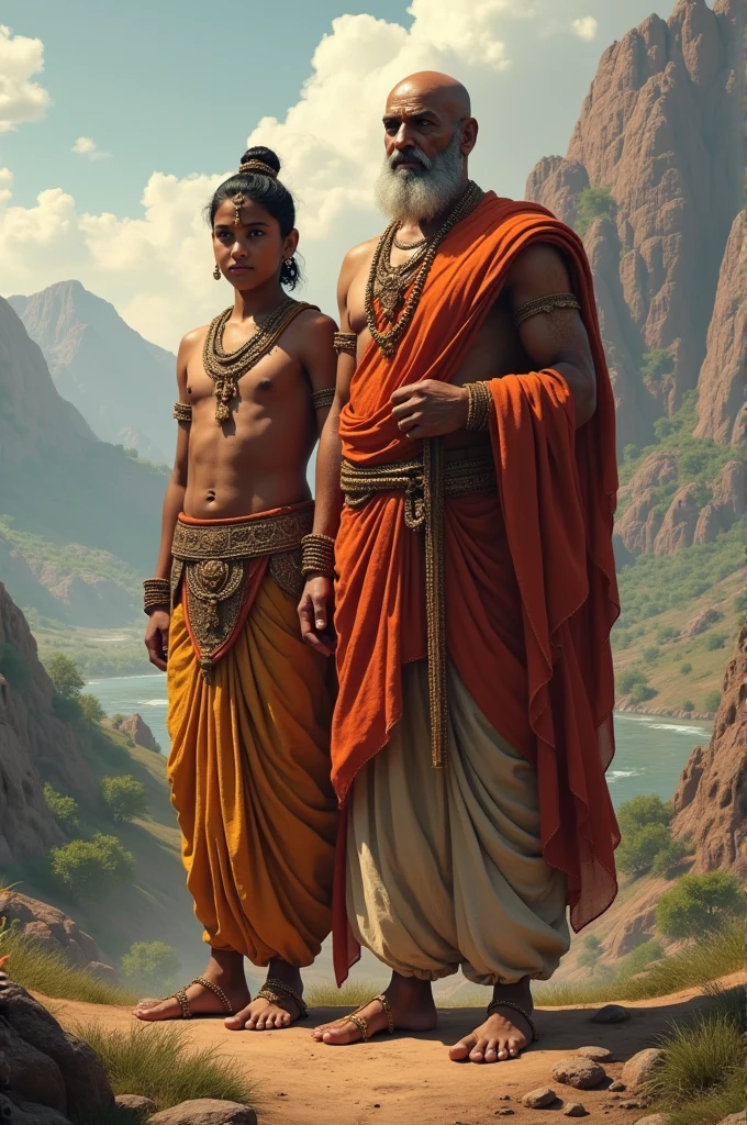 Create a image of Chanakya and chandragupta