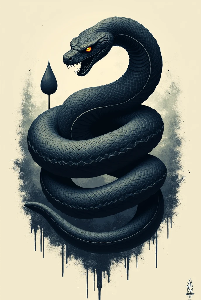 A football crest, with a frightening snake, Unripe, black, nutrition symbol, not so realistic