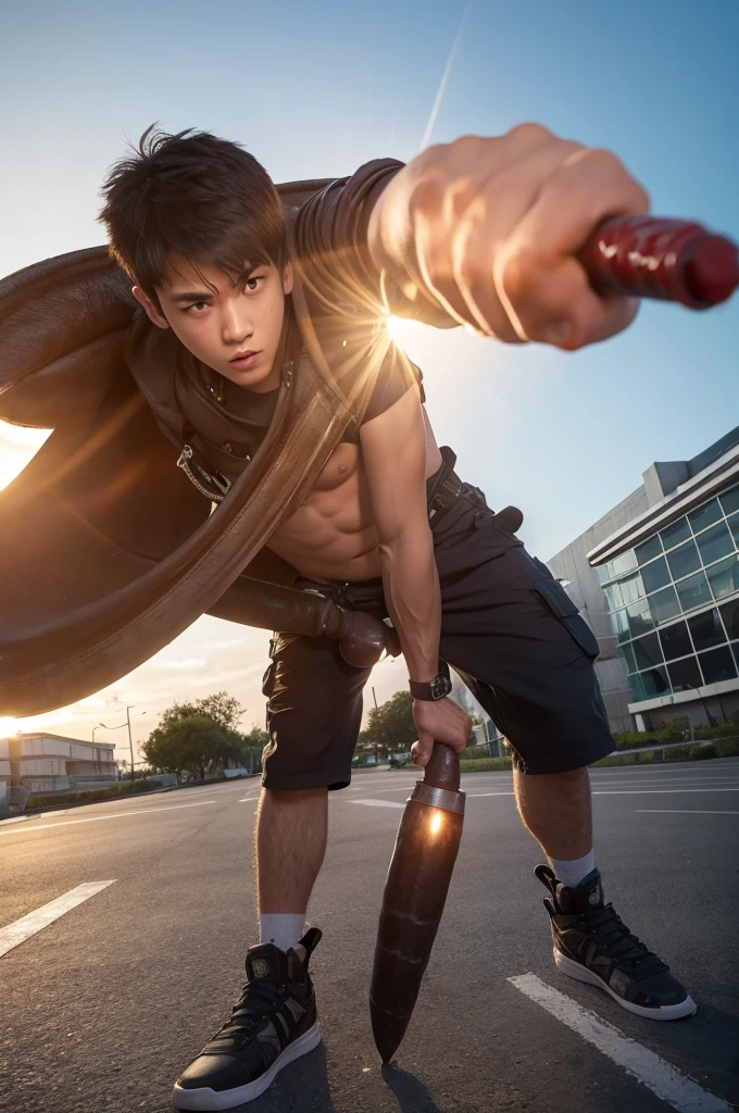 A boy who fights using his giant penis.