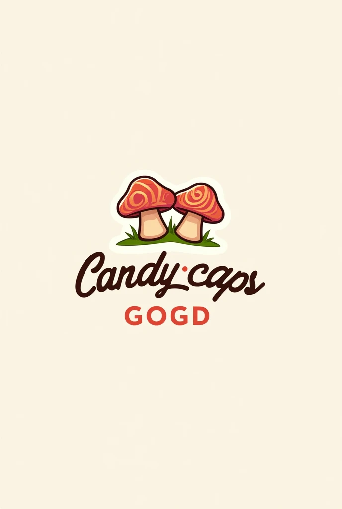 A logo of a candy that says Candy_caps