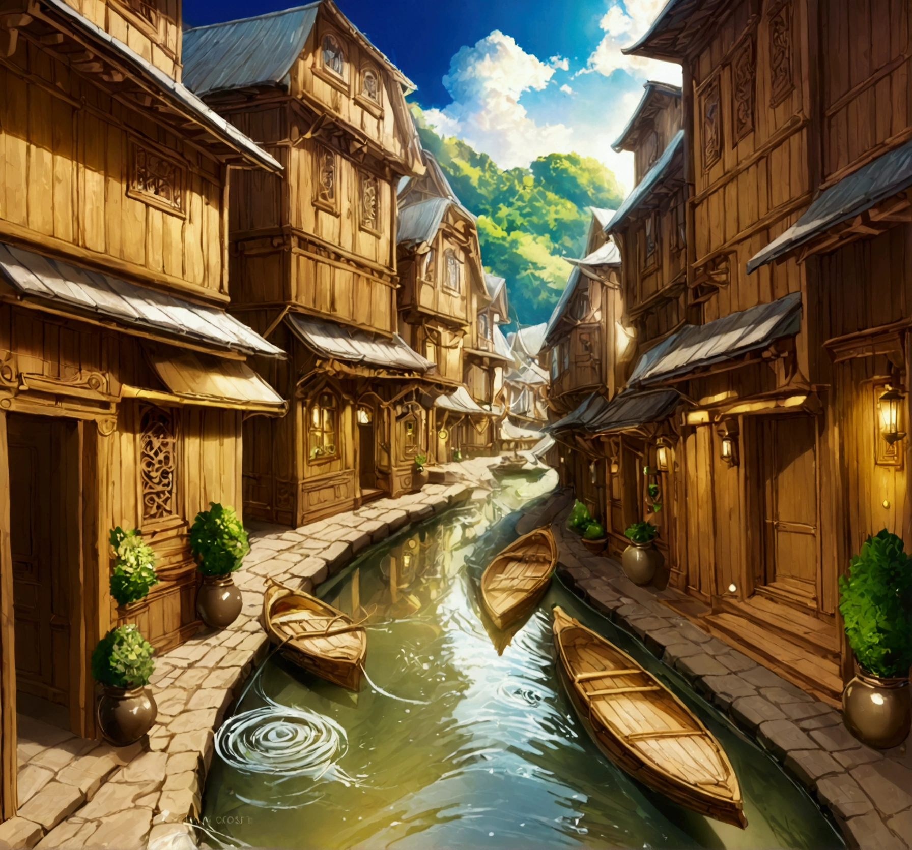 A mild coolness was spreading in the narrow streets of the village situated on the river bank.