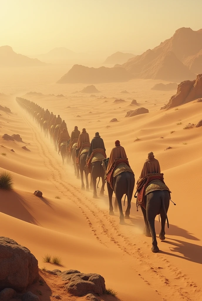 Ancient Arabian Desert: Mekka ke ird gird ke registani manazir, jahan par Abraha apne haathi ke sath chala tha. Ye purani aur khaali desert images use karen jo waqt ka asar dikhati hain.