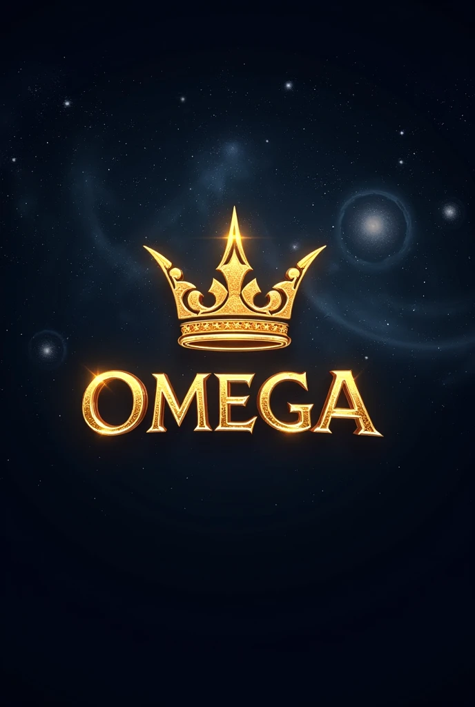 I need to logo for OMEGA with shinning goldren font and the  king sign.For esport Background is space in star.i need more classical and graceful.