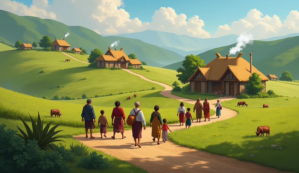 The villagers were returning to their homes