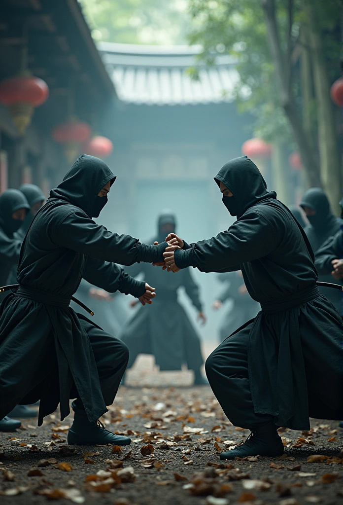 Ninjutsu、Special Training、2group of people、Wearing a mask
