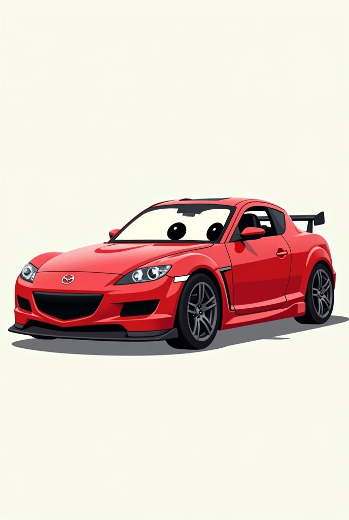 Side view of a Red Mazda Rx8 cartoon 