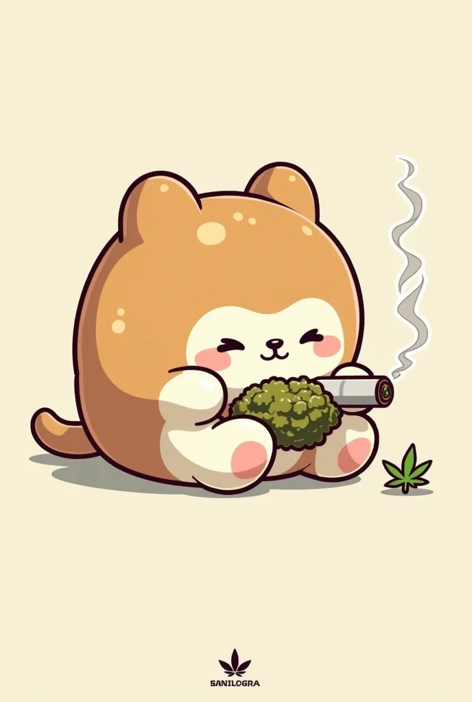 Sanrio Cinnamonroll smoking marijuana logo/sticker