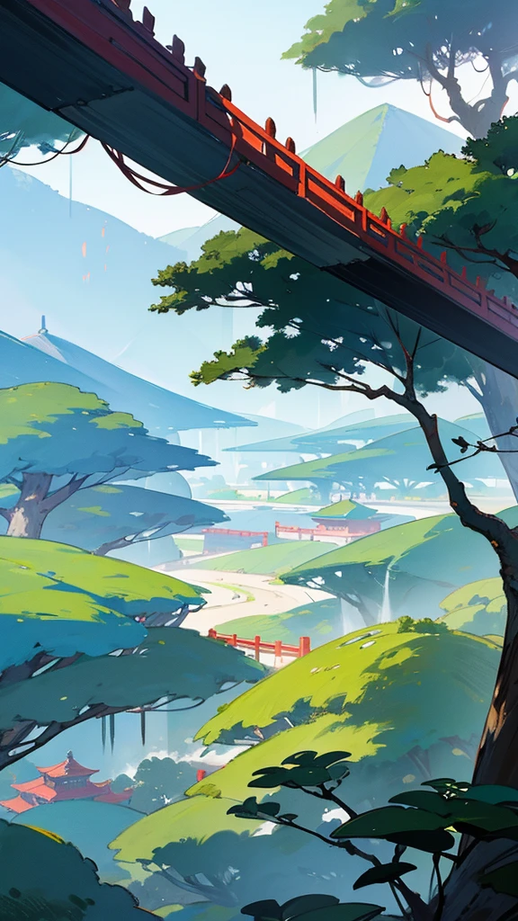Beautiful Chinese forest, Magical, the era of the Chinese Empire, View, without people 