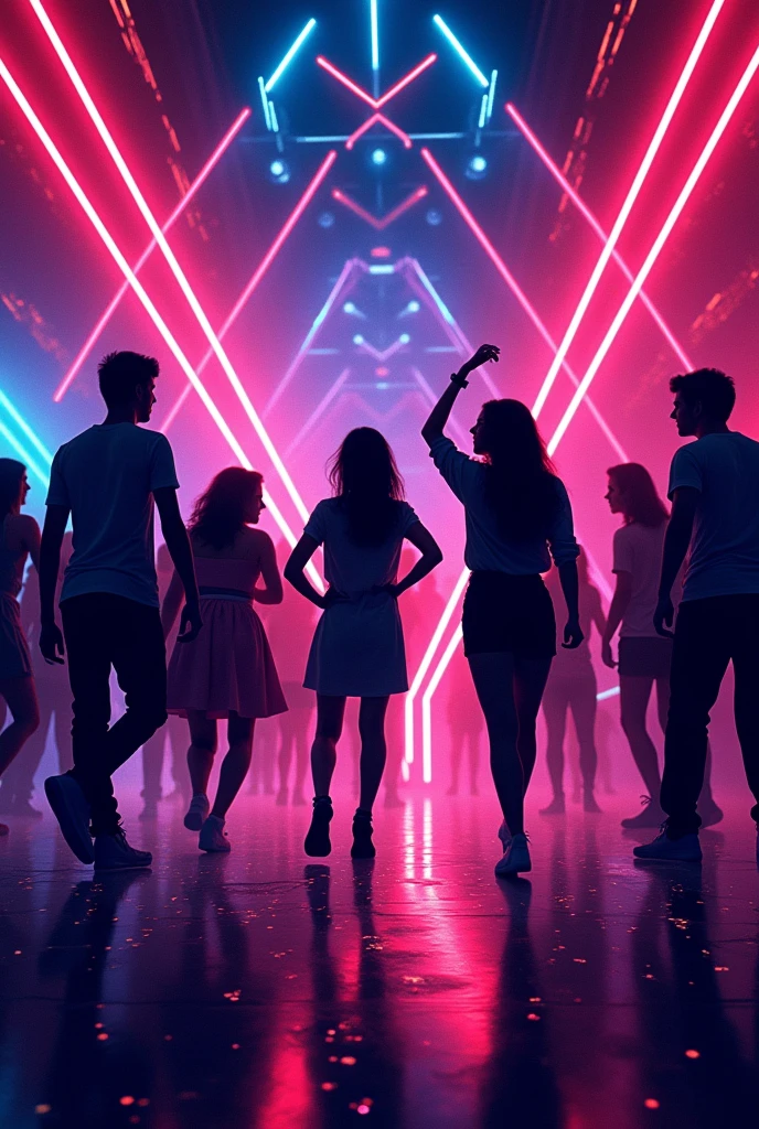 A neon party poster for Ceilab School, organized by the graduating class