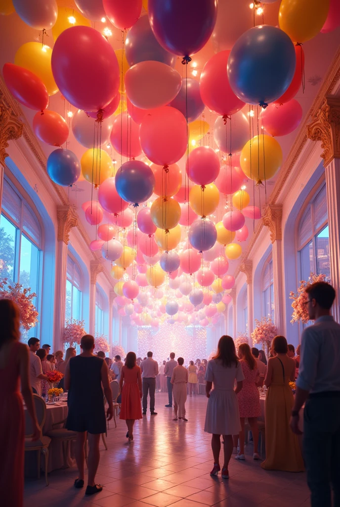 (photorealism:1.2) decoration with ballon for birthday